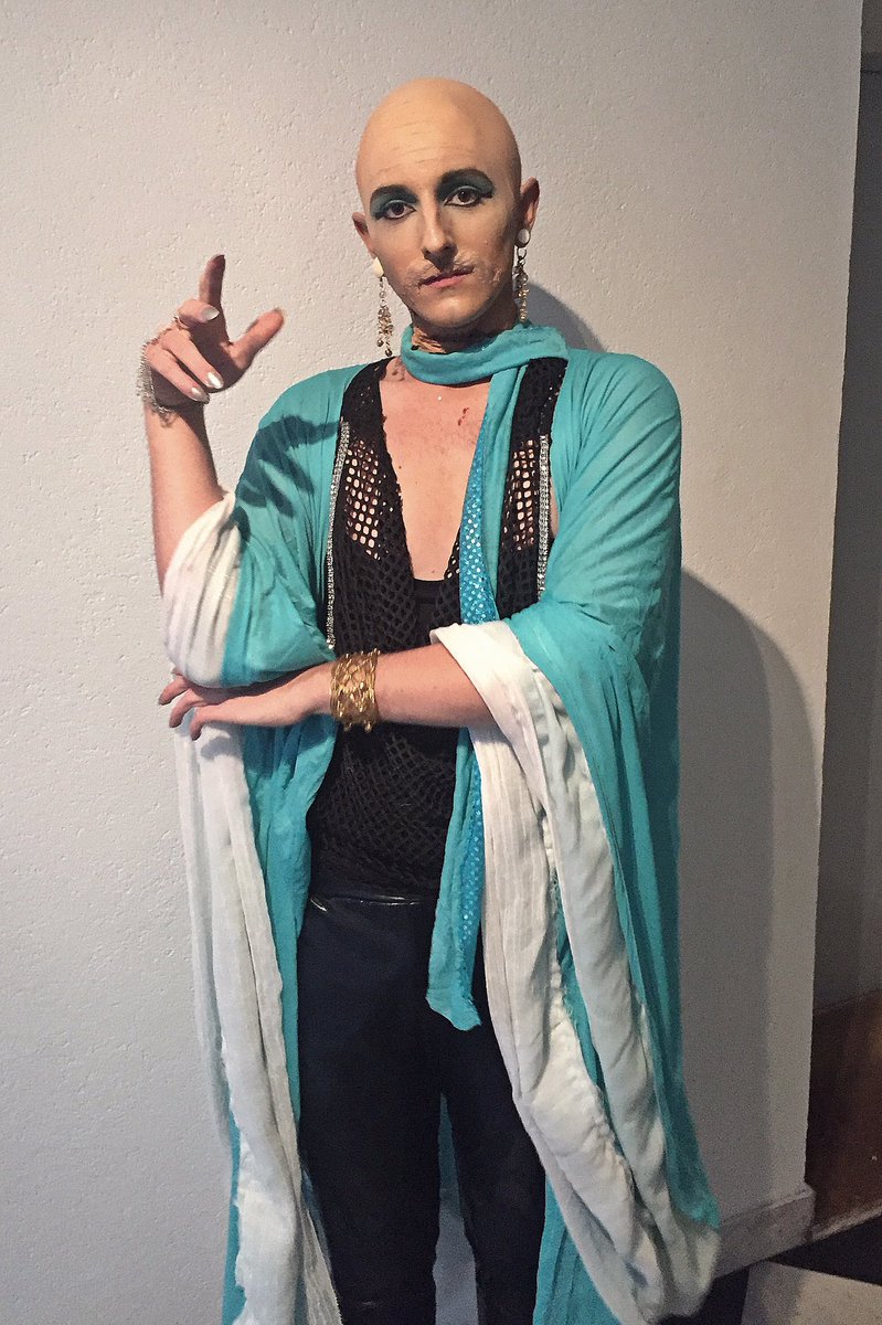 F__kinPerfect's tweet photo. Last night, @denisohare was my model for Halloween. With love #AHSHotel #AHS #halloween https://t.co/sndPlZ8J2q