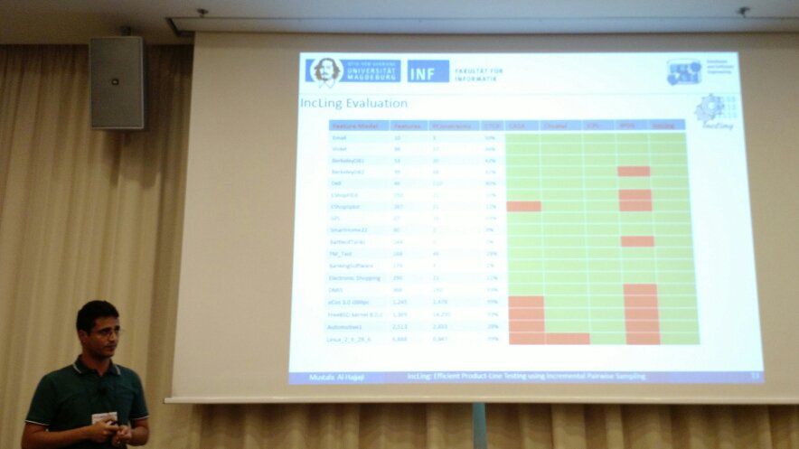 leopoldomt's tweet photo. #gpce16 is back after lunch! Mustafa now presents IncLing: efficient product line testing using incremental pairwise sampling. #splash16 https://t.co/JV2Fsecvaz