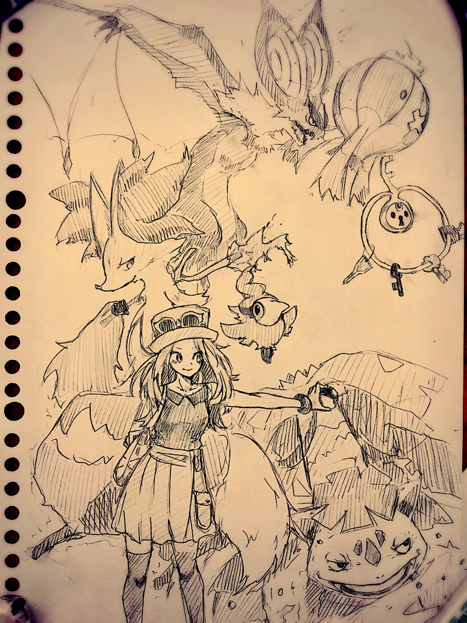 煮干出汁 ポケモンxyクリア記念で 愛しのパーティ達を描いた 2枚目は一年くらい前に描いた 初めてクリアした時のパーティ 昔の自分と戦えたらと考えると 胸熱ッ どっちも負けないで ポケモン ポケモンxyz T Co Zbsrnhxgds Twitter
