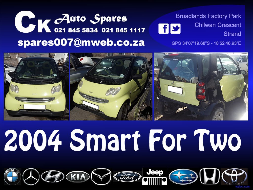 spares007's tweet photo. 2004 Smart For Two Stripping for spares. Call 0218455834 / 0218451117 for more information #usedmotorspares #usedcarparts #Smartfortwo https://t.co/XzMYllbuJT