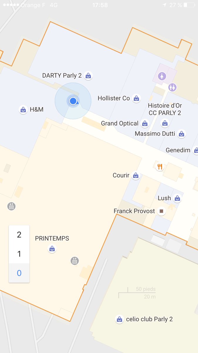 rmenerat's tweet photo. Apres les rayons des hypers, Google Maps propose aussi les plans des centres commerciaux par niveau #microlocalisation #geolocindoor https://t.co/3IFAAPIQes