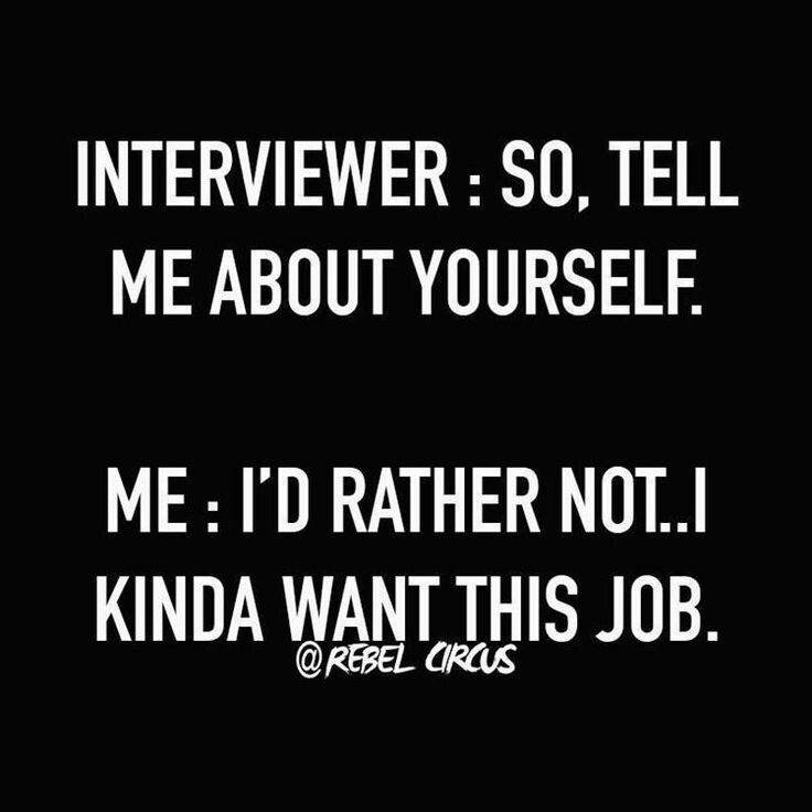 JobXSite's tweet image. Ahhhh the dreaded &quot;tell me about yourself&quot;... #interviewhumor #recruiterhumor