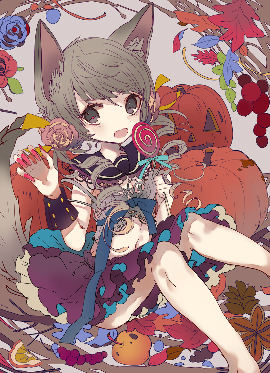「ハロウィンっぽい絵を描いてたけれど間に合わんかったので下塗りの状態で・・!過ぎち」|茶ごまのイラスト