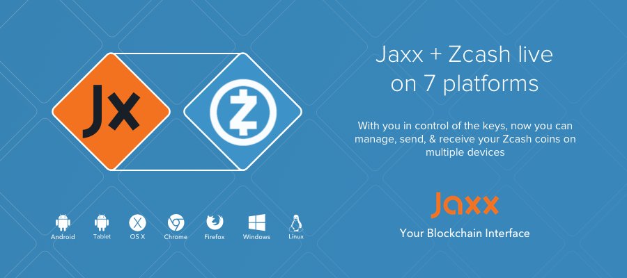 jaxx_io's tweet photo. We’re very excited to announce that @zcashco is now live on 7 of our 9 platforms! https://t.co/4TQGsnYZHn #blockchain #zec #cryptocurrency https://t.co/WIN0abrBRd