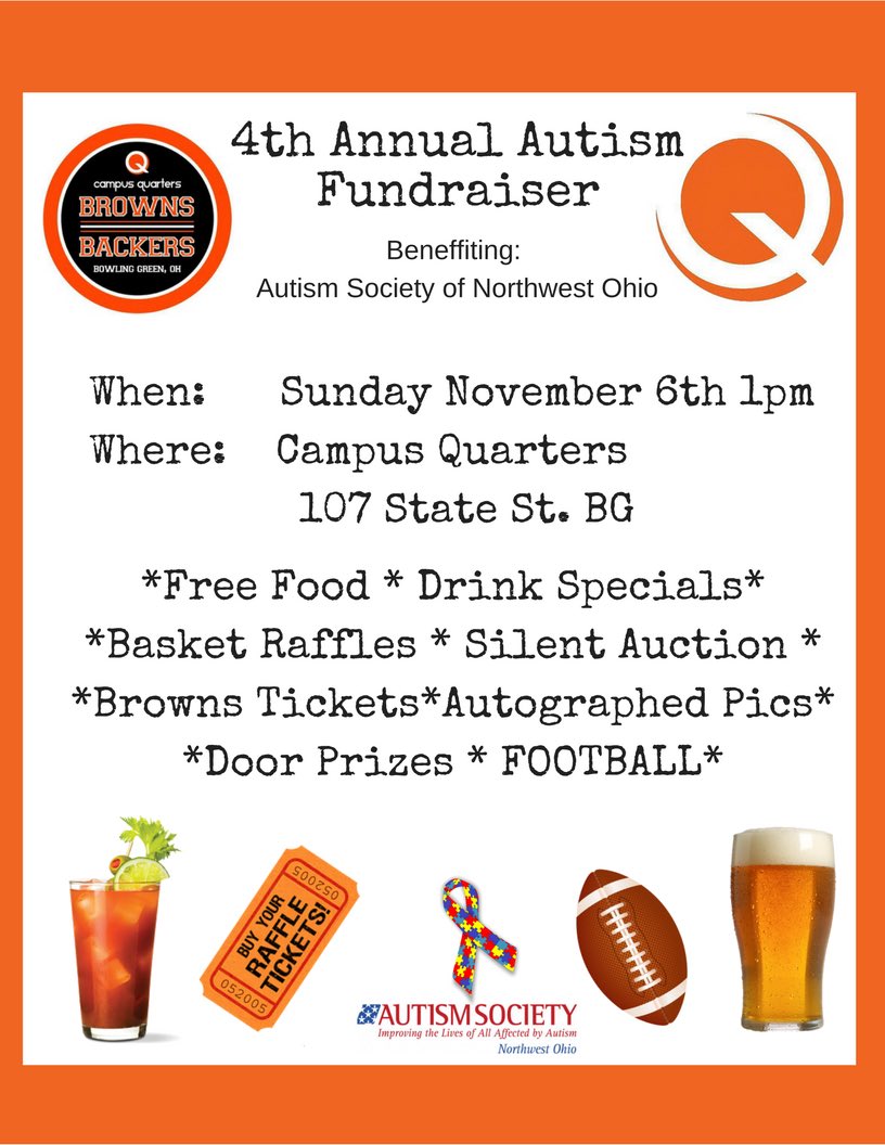 Hey <a href="/EByner/">Earnest A. Byner</a> <a href="/TheMack34/">Kevin Mack</a> <a href="/HanfordTopDawg/">Hanford Dixon</a> if any of you are in BG/Toledo area This Sunday, we'd love a visit! Or, maybe just a RT? #Autism