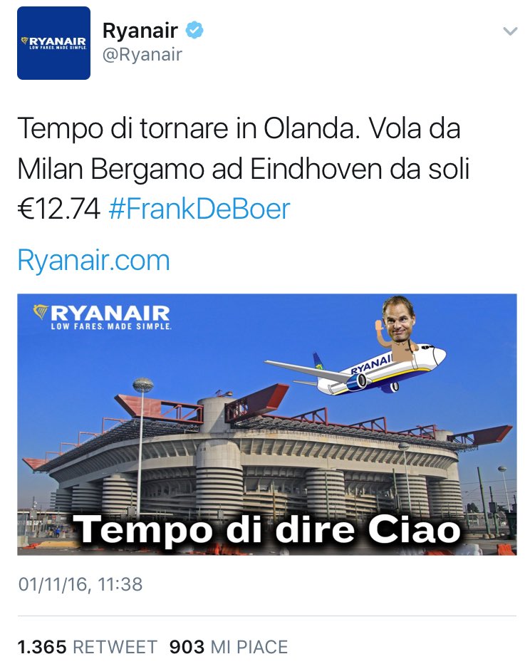 ddpdj's tweet photo. Quelli di @Ryanair mi fanno morire dal ridere! 😂😂😂👍👍👍#smm #FrankDeBoer https://t.co/d1u3Y5jrVA