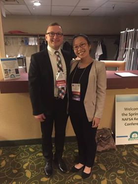 MOStateSAHE's tweet photo. Take a look! 

Patrick Kearns and Mi Li, SAHE grad students, attend NAFSA-IV conference @nafsaregion4 in Springfield, MO! 

#regionivrocks https://t.co/2jtHPHra7F