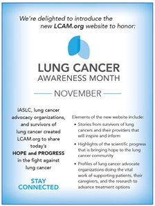 PatientPower's tweet photo. November is Lung Cancer Awareness Month! #LCAM Join us &amp; @IASLC in raising awareness! https://t.co/rLQ8U1lP0d
