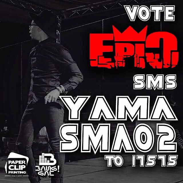 EpicTheRapper's tweet photo. Don't forget to vote for me to win at this years YAMAS 3.0

Just SMS "YAMA SMA02" to "17575"

Appreciate the love and support! ❤️ https://t.co/WoXNSj57E4