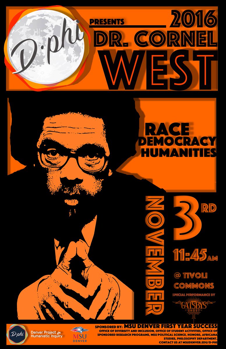 Join us for <a href="/CornelWest/">Cornel West</a> this Thursday on <a href="/AurariaCampus/">Auraria Campus</a> <a href="/MSUDenver/">MSU Denver</a>!