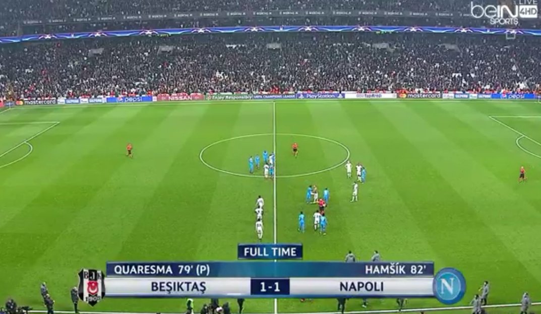 Video BESIKTAS-NAPOLI Risultato 1-1, Hamsik risponde a Quaresma