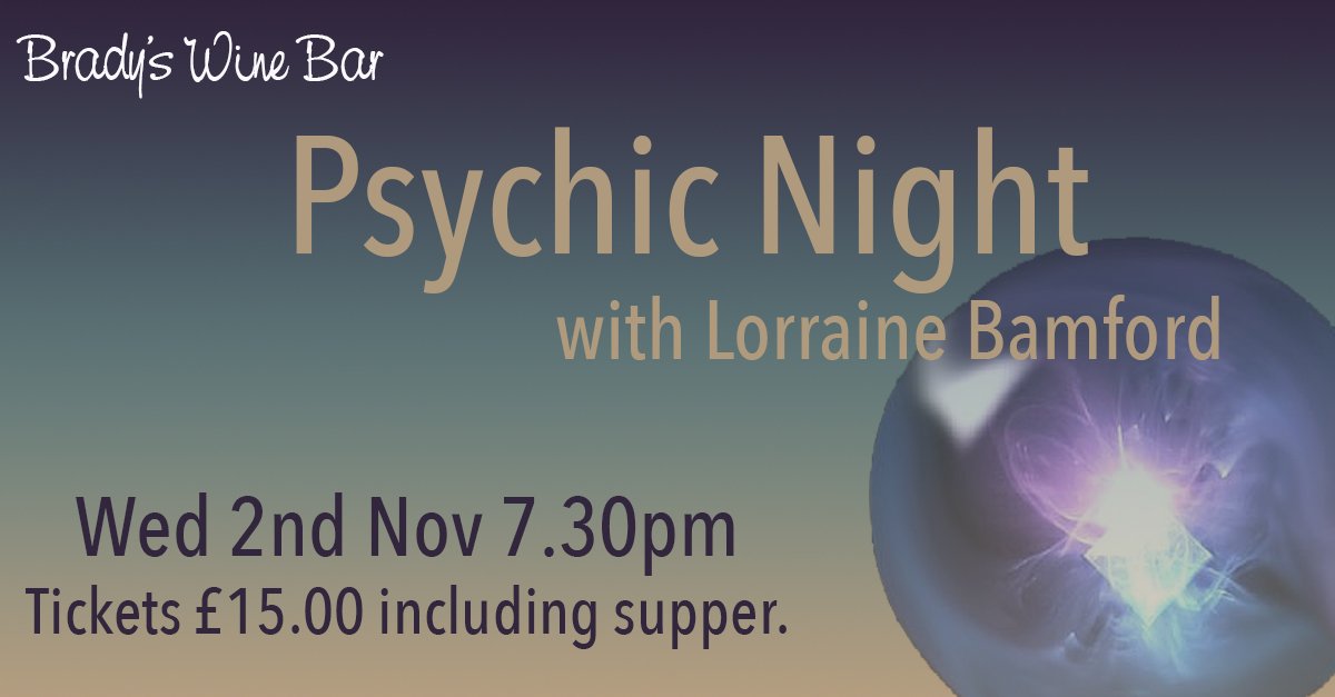 Don't forget we have our #psychic night tomorrow... with the amazing@lorrainebamford ✨