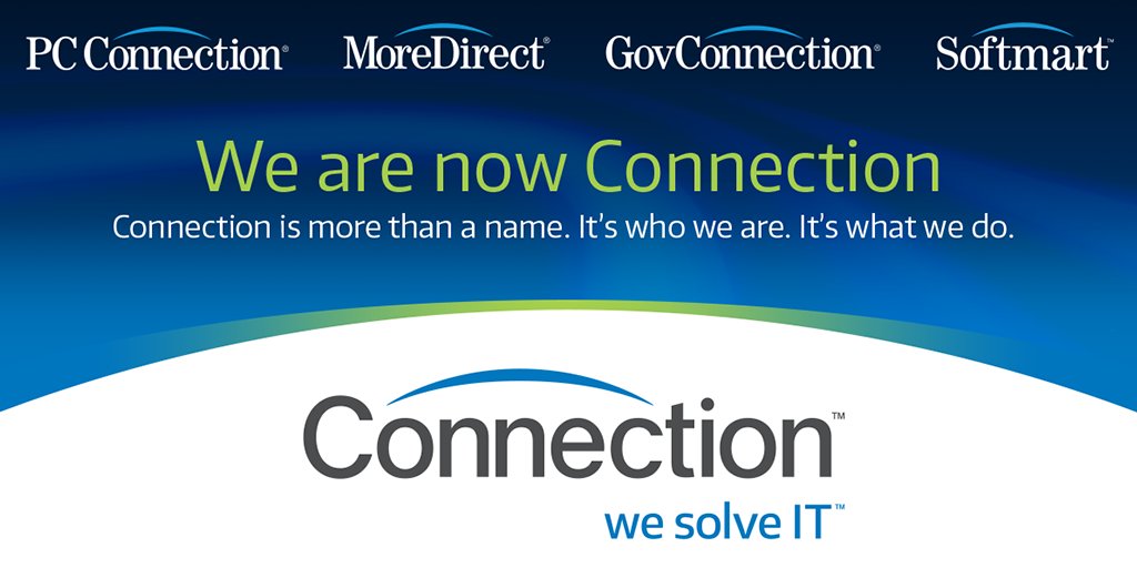 HealthITNews's tweet photo. The PC connection, Inc. family of companies is now united under one brand: @ConnectionIT! https://t.co/Mrs2Mw8t0j #WeRConnection #AD https://t.co/r8e26AgCuV