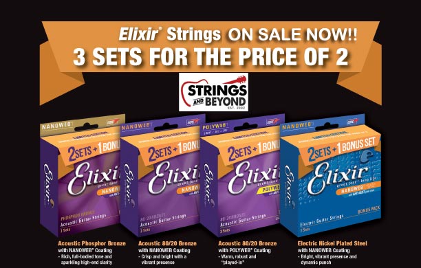 stringsnbeyond's tweet image. @ElixirStrings Bonus Packs on Sale NOW!!  3 sets for the Price of 2!  snb.gs #changeyourstrings #guitarstrings