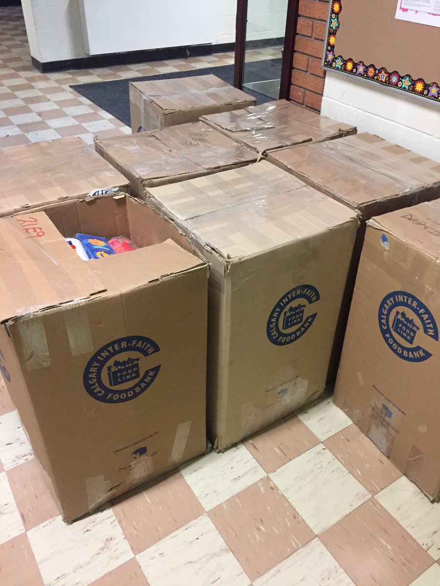 MsForster's tweet image. Bob (an amazing guy) from @CalgaryFoodBank was @alcacalgary - Ogden Campus to pick up 8 boxes of items.  #WeScareHunger #generous