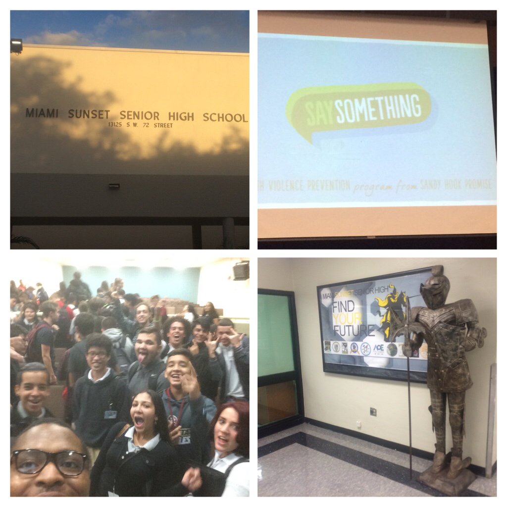 PurposeCoachPro's tweet image. @sandyhook @MDCPS So much energy and inspiration this morning @miamisunsetshs Stand Out, Speak Up and #SaySomething #PurposeFULL