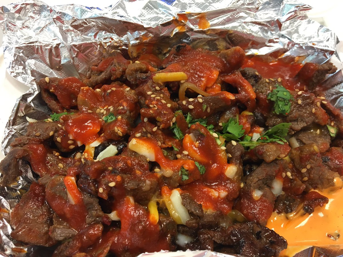paprause's tweet photo. The ALWAYS Delicious Spicy Beef Bulkogi Burrito Bowl from @NCBulkogi #foodtruck #KeystonePark https://t.co/okVVzfQ9Ao