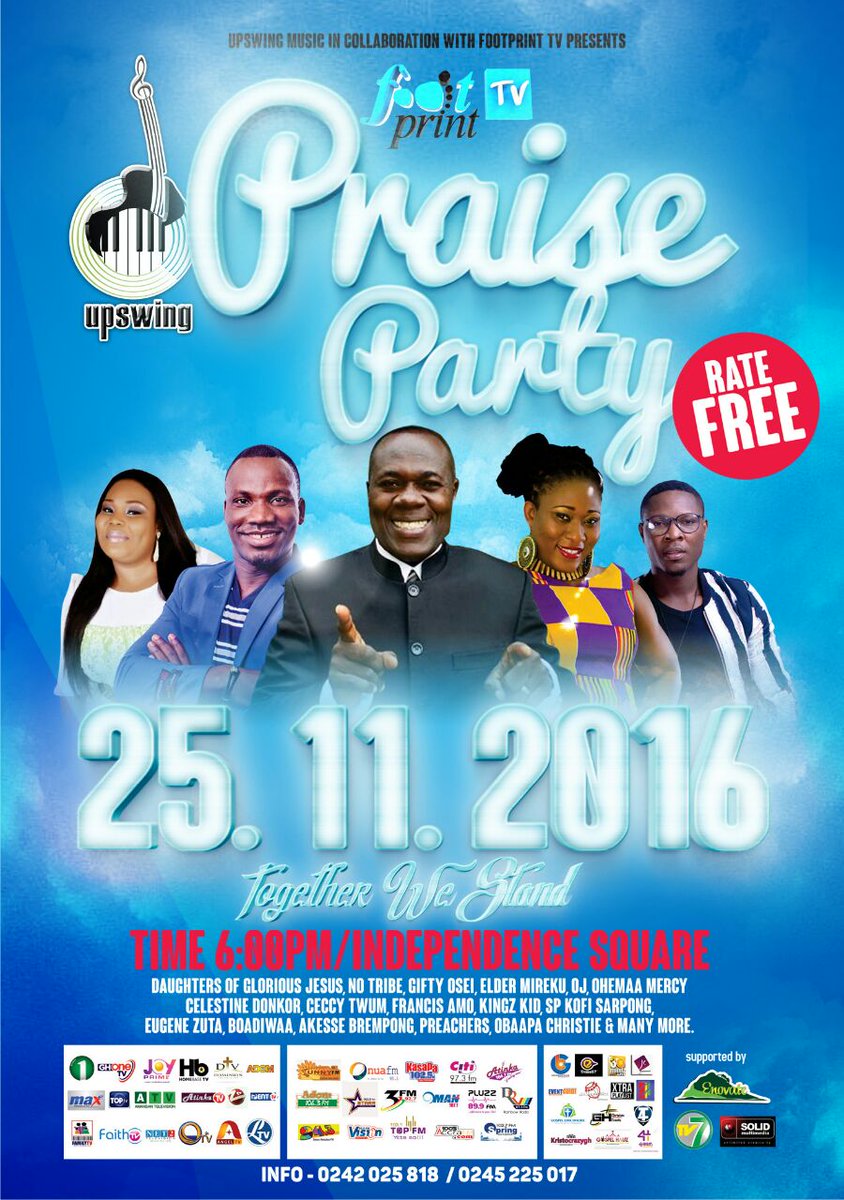 myfootprinttv's tweet photo. Praise Party.

📆 November 25.

Independence Square, Accra.

⌚ 6PM.

It's freeeeeeeeeeeeee! 

#GHPraiseParty 

#myfootprinttv 

#Here2Bless https://t.co/zXq7qVUG1U