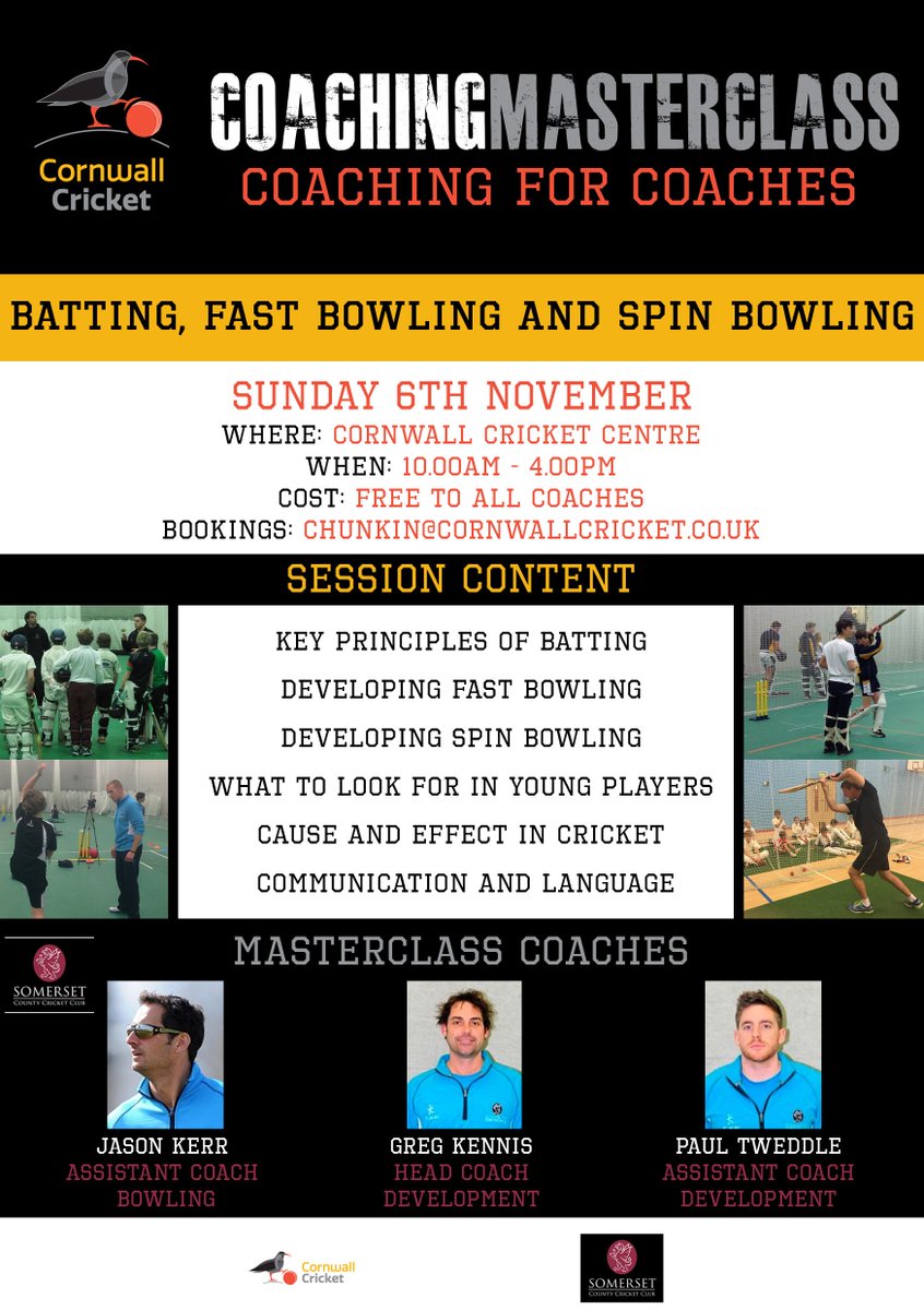 Cornwall Cricket (@cornwallcricket) on Twitter photo Coaching Masterclass 6th November <a href="/CornwallCricket/">Cornwall Cricket</a> Centre, book your place with <a href="/ChrisChunks/">Chris Hunkin</a> great opportunity to learn from <a href="/SomersetCCC/">Somerset Cricket</a> Coaching Masterclass 6th November <a href="/CornwallCricket/">Cornwall Cricket</a> Centre, book your place with <a href="/ChrisChunks/">Chris Hunkin</a> great opportunity to learn from <a href="/SomersetCCC/">Somerset Cricket</a>