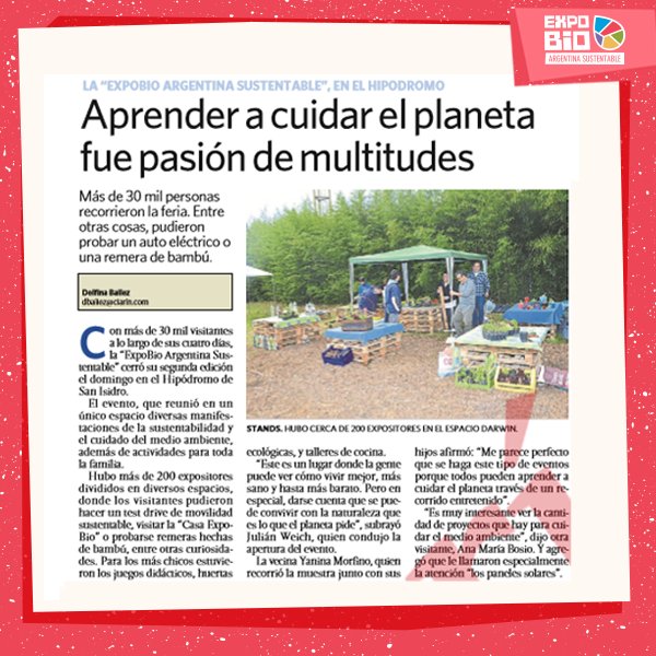 ExpoBio_Ar's tweet photo. #ExpoBio2016 en palabras de @Julyweich y dos vecinas de San Isidro que nos visitaron. ¡Muchas gracias @SanIsidro_cl por la nota! ;) https://t.co/fGFJfFvRtY