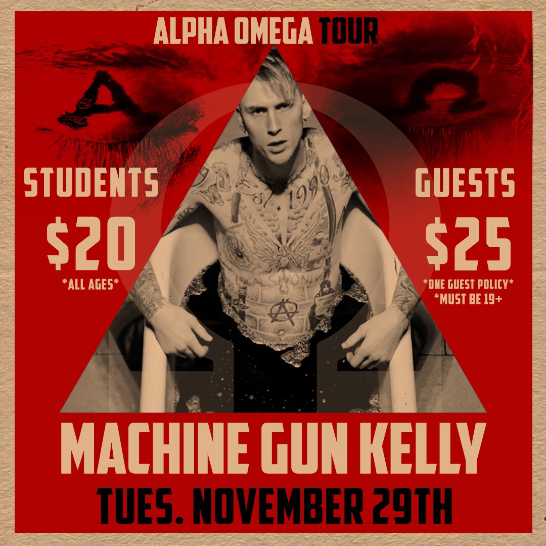 MSAmohawk's tweet image. @machinegunkelly is coming to rage with us in The Arnie. 

November 29. $20 for students. 

mohawkstudents.ca/mgk 

#msaEVENTS