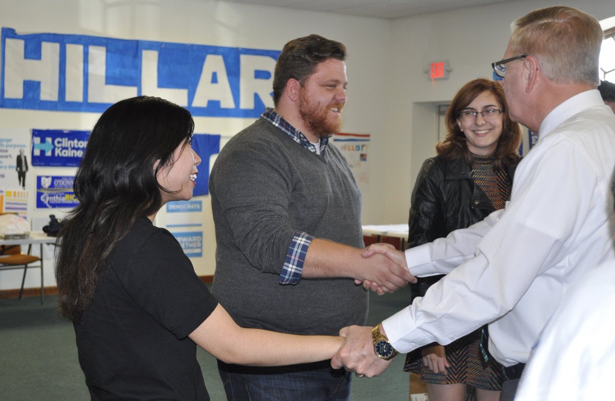 Ted_Strickland's tweet photo. So happy to be with volunteers and organizers in Lima one week before the election! #OhSen https://t.co/v6BjeYoIld