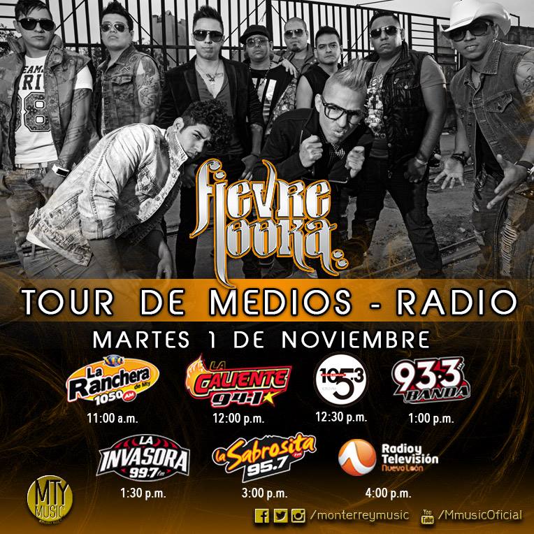 MonterreyMusic's tweet photo. Hoy #FievreLooka en #TourRadio con promoción #TeNecesitoTantoAmor pendientes de las diferentes emisoras gruperas de la ciudad de #Monterrey. https://t.co/UbDUTfdKoY