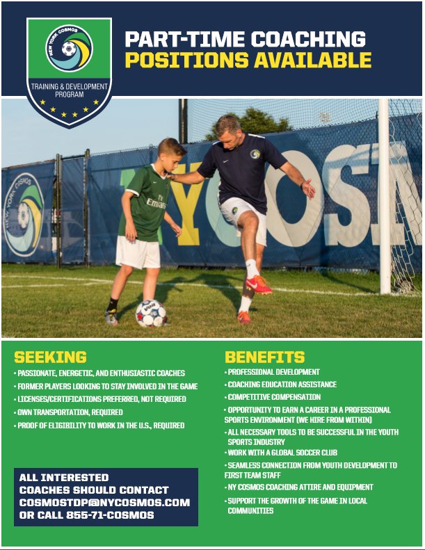 cosmostdp's tweet photo. Want to coach with @NYCosmos TDP?
Contact CosmosTDP@nycosmos.com for more details!
#TrainLikeAChampion https://t.co/kuVzdLaTzT