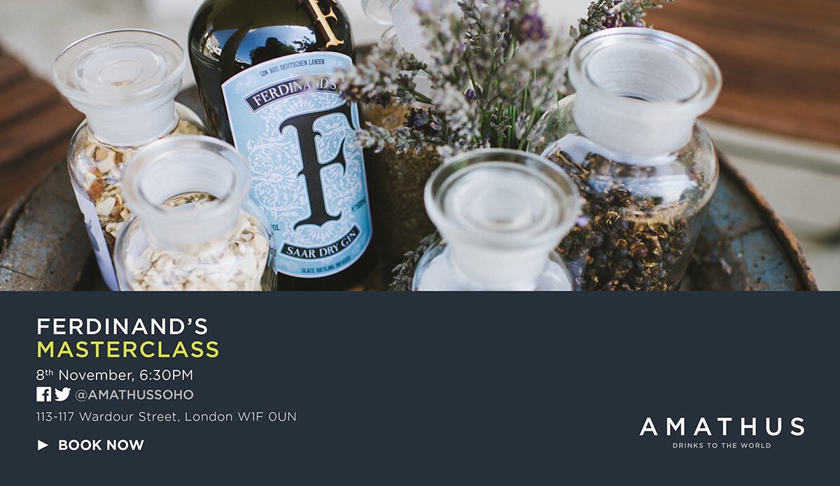 Amathus (@amathusdrinks) on Twitter photo New month, new #masterclass! Join us next Tues <a href="/AmathusSoho/">Amathus Soho</a> for an evening with <a href="/FerdinandsGin/">FERDINAND'S Saar Gin</a>. Book now bit.ly/2eRadOl #saargin New month, new #masterclass! Join us next Tues <a href="/AmathusSoho/">Amathus Soho</a> for an evening with <a href="/FerdinandsGin/">FERDINAND'S Saar Gin</a>. Book now bit.ly/2eRadOl #saargin