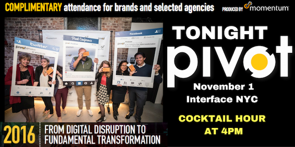 pivotcon's tweet photo. The champagne is ready to pop, registration is @ 4PM for #PivotCon Meet tomorrow’s newsmakers tonight #NYC. Info: https://t.co/1PMannc24T https://t.co/5wtZWa1A3C