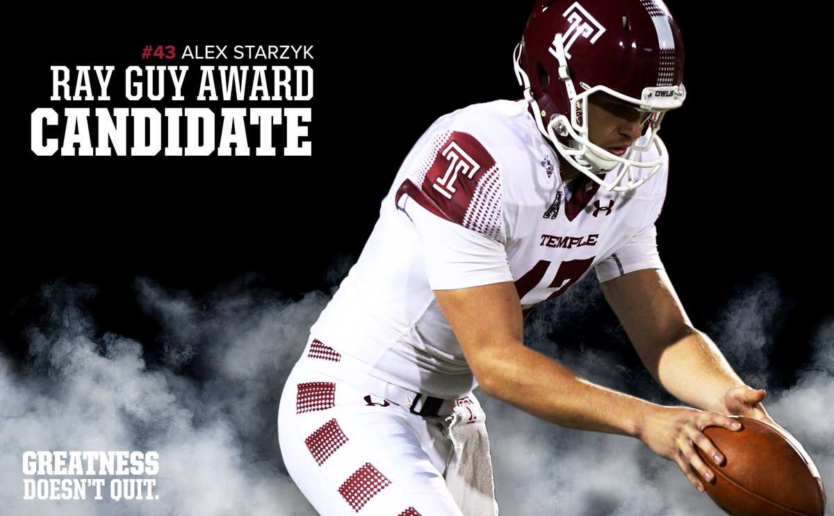 Temple_FB's tweet photo. Alex Starzyk has been named a @RayGuyAward candidate.
Details ยป https://t.co/zY9Ywrmb8q https://t.co/DirM6eA75y
