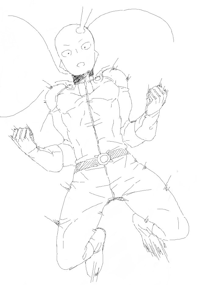 ω・`ア絵チャにてワンパンマン 「連続・・・」「普通のパンチ」 