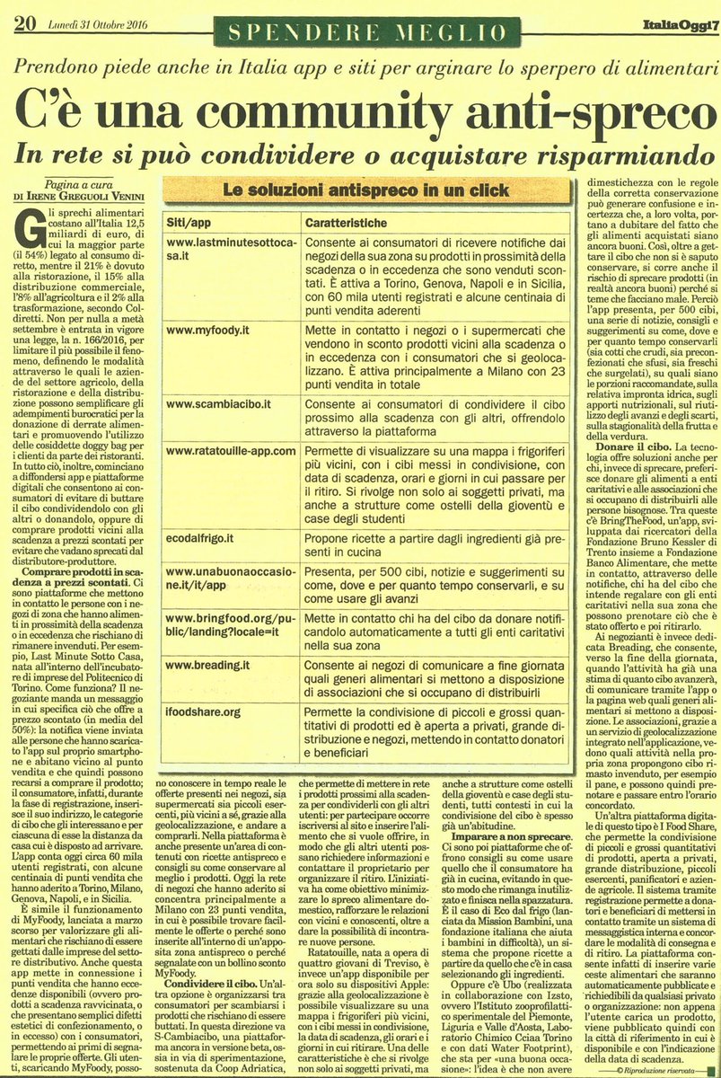 CavFPugliese's tweet photo. La lotta allo #sprecoalimentare entra negli stili di consumo. Ma può diventare anche strumento di #solidarietà. È questa la vera occasione https://t.co/LrBtueBNLx