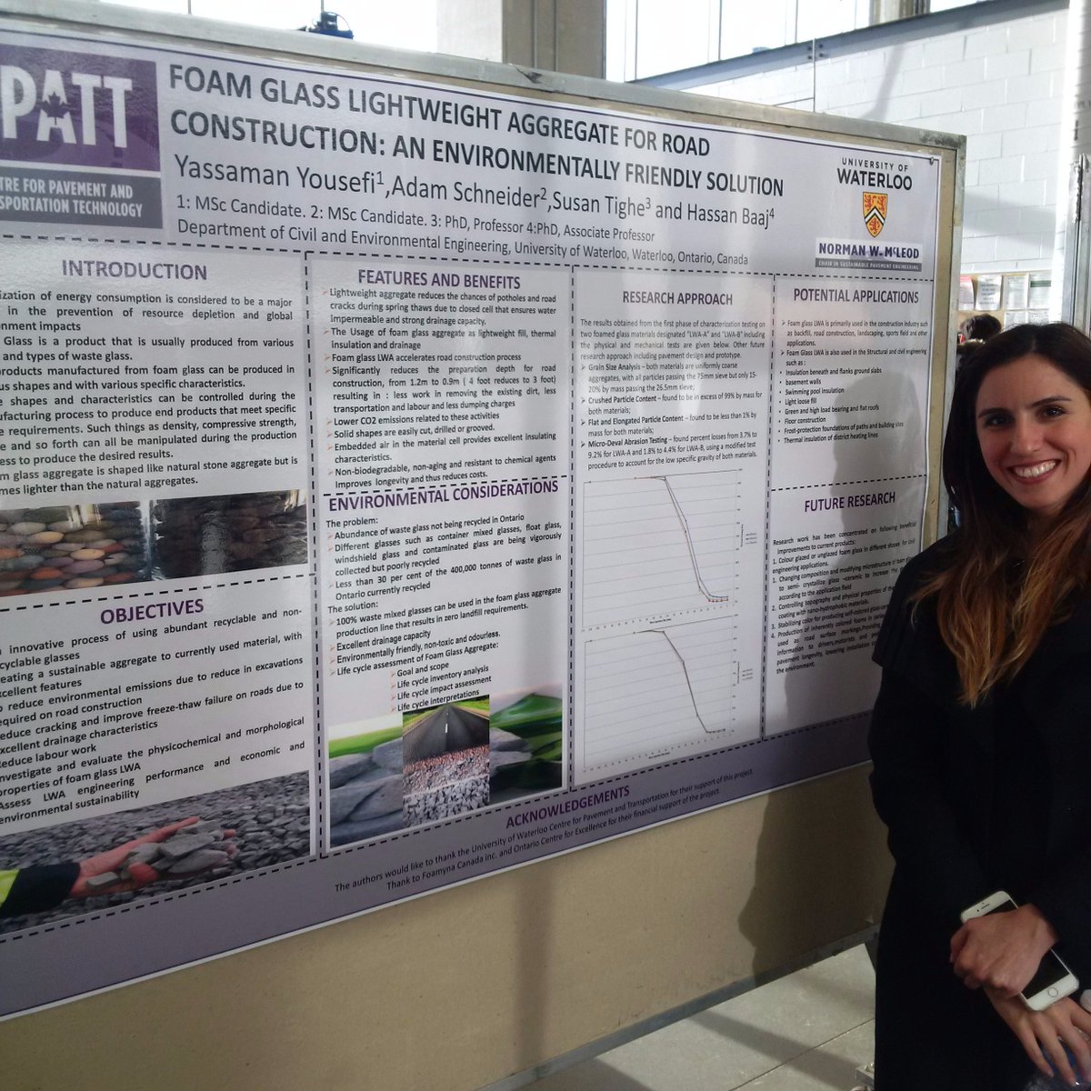 Yassaman Yousefi, graduate student <a href="/WaterlooENG/">Waterloo Engineering</a> presents research on foam glass lightweight aggregate - possibilities for #precast