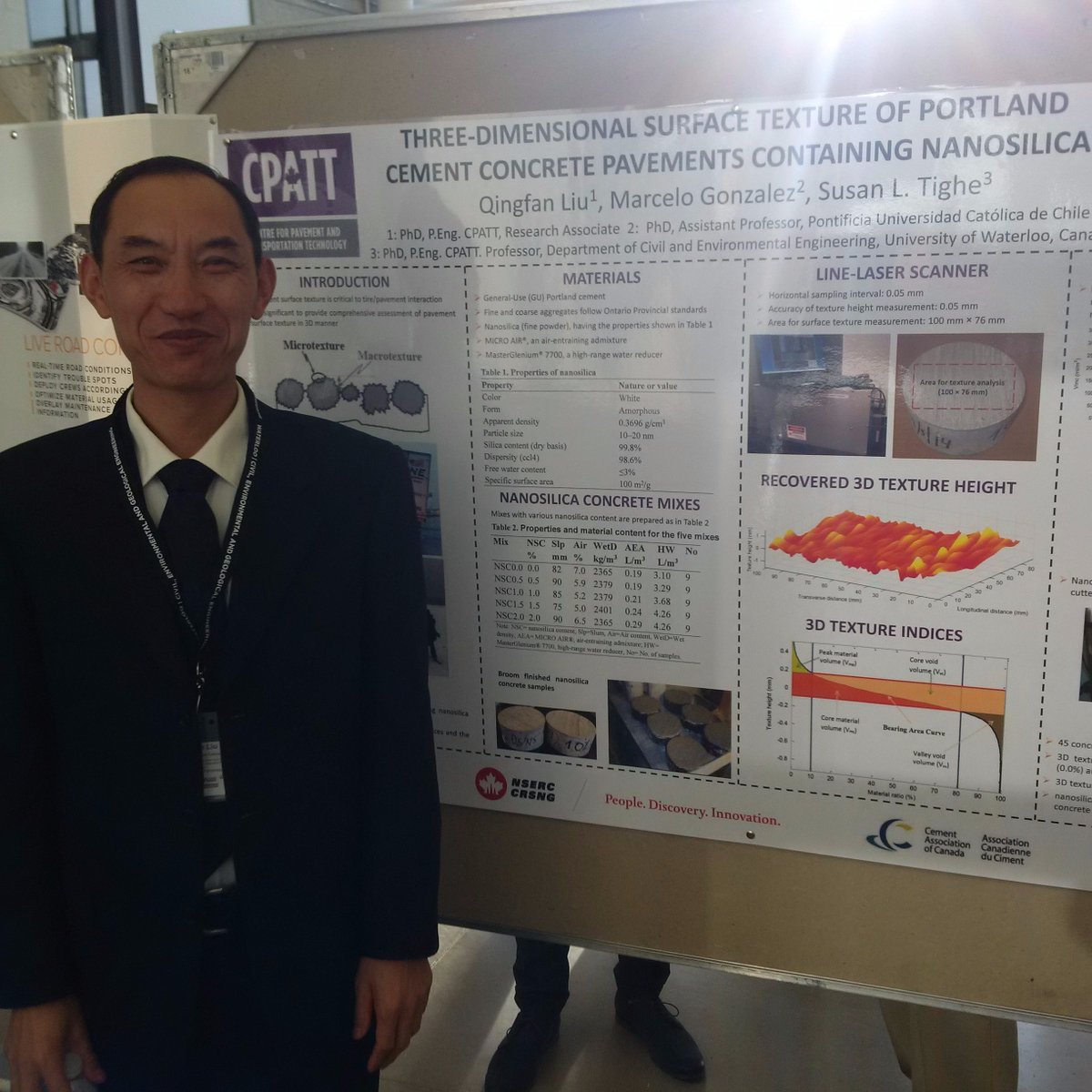 Qingfan Liu, grad student  <a href="/WaterlooENG/">Waterloo Engineering</a> presents research on 3D surface texture characterization of textured concrete surfaces