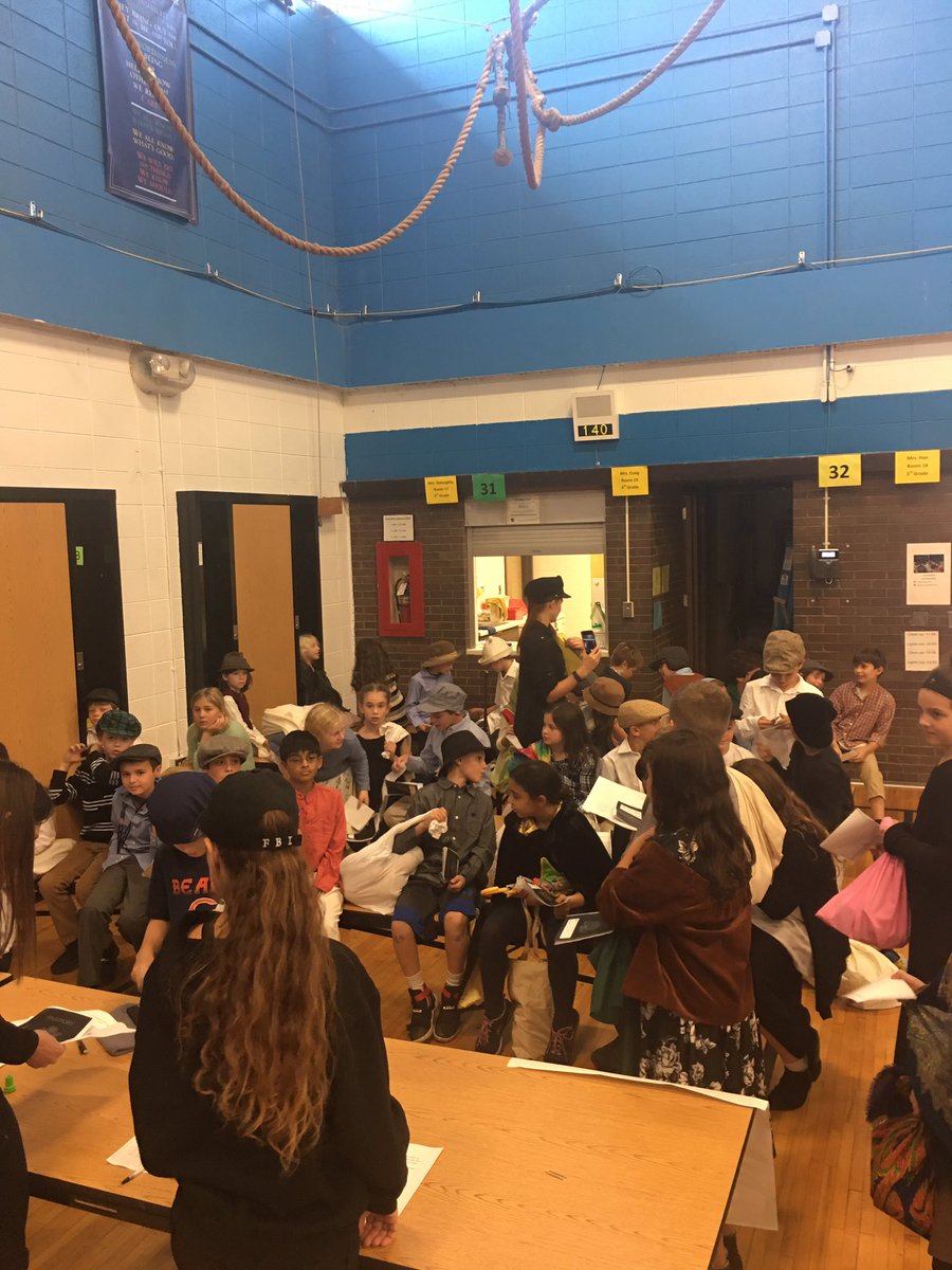 Fourth graders partake in an immigration simulation to learn about Ellis Island #wilmot109 #engage109