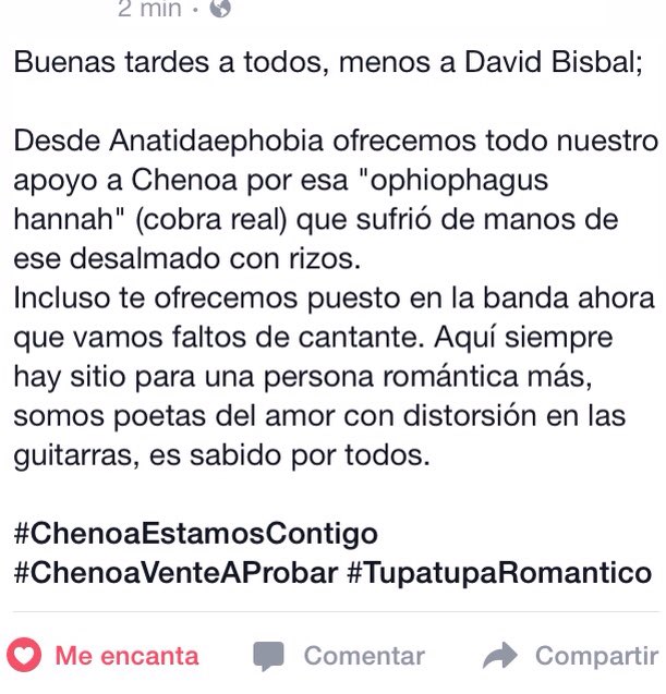 anatidaephob1a's tweet image. #Chenoa estamos contigo #TeQueremos #Grindcore del #Romántico #Piénsalo #Llámanos