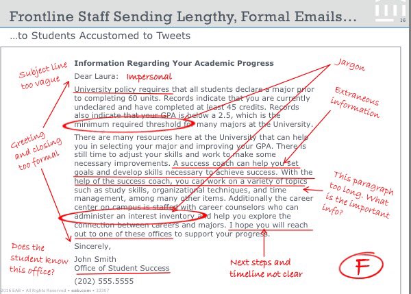 AssessmentVCU's tweet image. Are our emails readable and respond-able? Many are formal and lengthy! #connected16