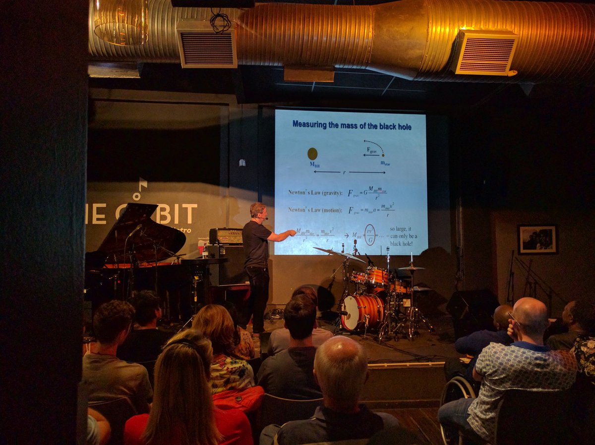 Ch3nDogg's tweet photo. More science than I expected at the #braamfontein #scienceandcoctails meet 🤔 #BlackHoles #orbitjazzclub https://t.co/EnwJiy3kWs