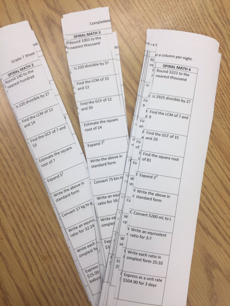 msmayner's tweet photo. Spiral math prepped. #yearlonglearning #keepitfresh #repetitionisgood https://t.co/Af7J3QbvjA