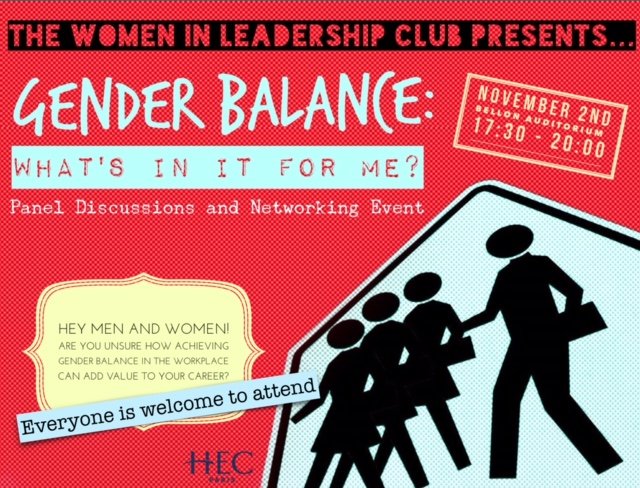 HECParisMBA's tweet photo. #HECstudents: Join the Women in Leadership Club's first ever discussion on #genderequality. Starts at 5:30 pm. https://t.co/MESPahxAli