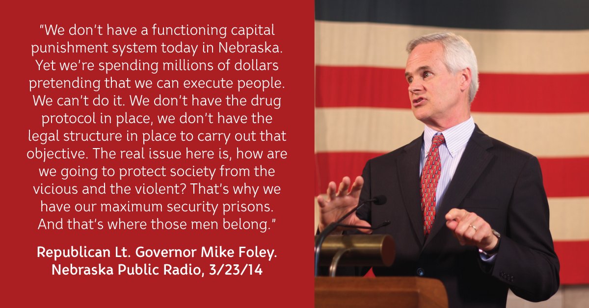 JonCraneTV's tweet photo. Nebraska's Republican Lt. Governor is against the #deathpenalty.  It is one more reason for Nebraskans to vote to @RetainAJustNE. https://t.co/z3FeC78jAf