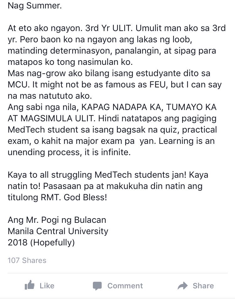 MedtechMustKnow's tweet image. Tamaraw turned kwago.
Isang kwento ng pagbangon. #LabanMedtech 💉🔬