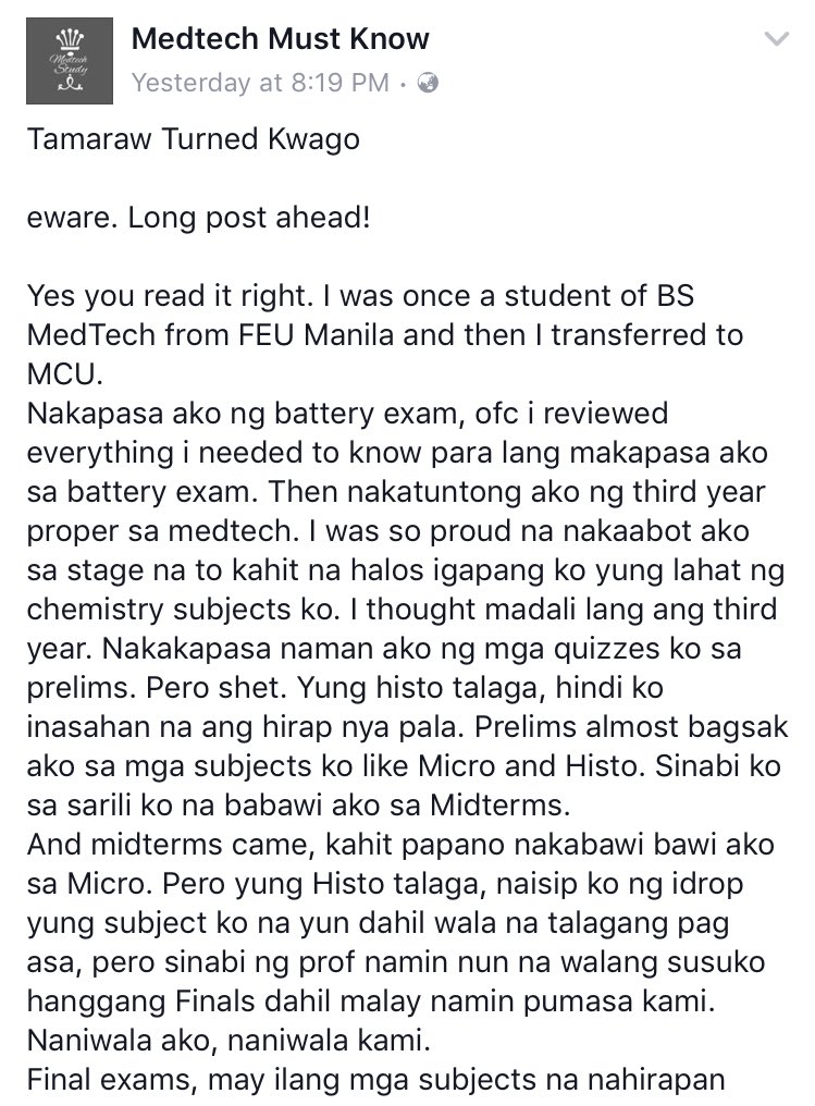MedtechMustKnow's tweet image. Tamaraw turned kwago.
Isang kwento ng pagbangon. #LabanMedtech 💉🔬