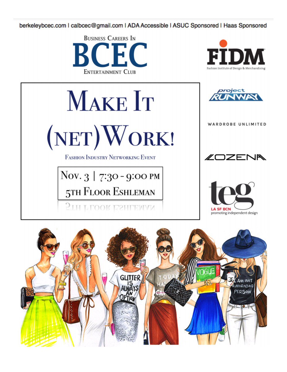 CalBCEC's tweet photo. Join our Fashion Committee in welcoming @FIDM | @ProjectRunway | @Lozena_Intl to campus THIS THURSDAY at 7:30PM (Eshleman 5th floor! https://t.co/hlXP66XEAt