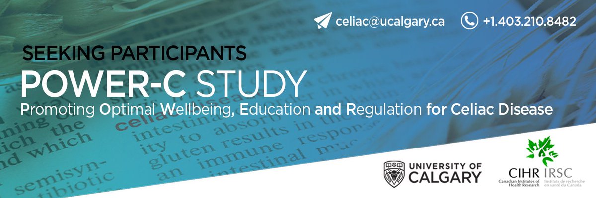 Celiac participants needed for online study to help those newly diagnosed or struggling - celiac (at) ucalgary.ca <a href="/PanneRizo/">Panne Rizo GF Bakery</a> @VancouverCCA