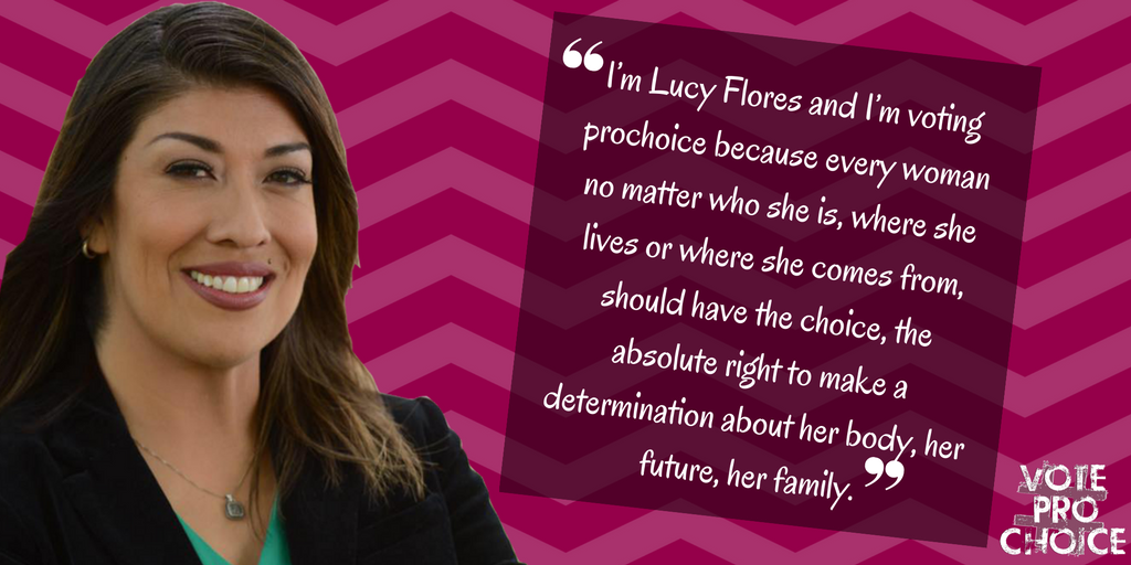 VoteChoice's tweet photo. .@LucyFlores stands in solidarity with all women who have to make difficult decisions #VOTEPROCHOICE: https://t.co/TodvW5KePf https://t.co/KXmNKlFTeQ