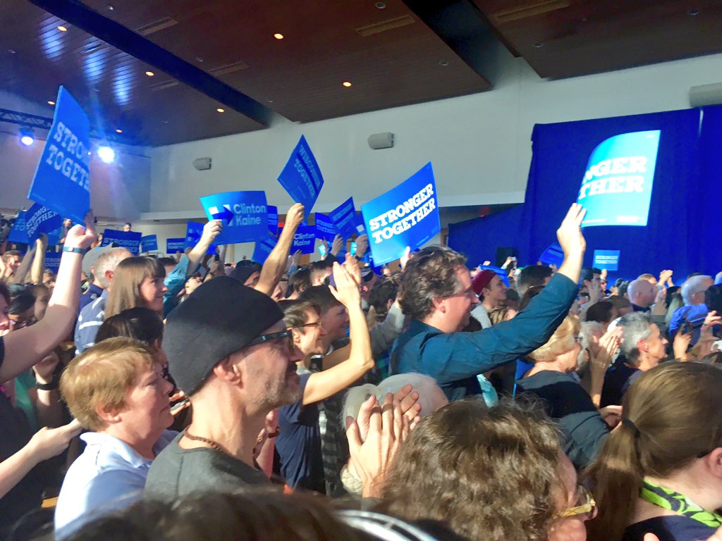 UniteDemsWI's tweet photo. Got TONS of shifts to TURN-OUT-THE-VOTE thanks to @timkaine @russfeingold and @SenatorBaldwin showing up today!! #WithHer #WINsconsin https://t.co/t9CFlkcENY