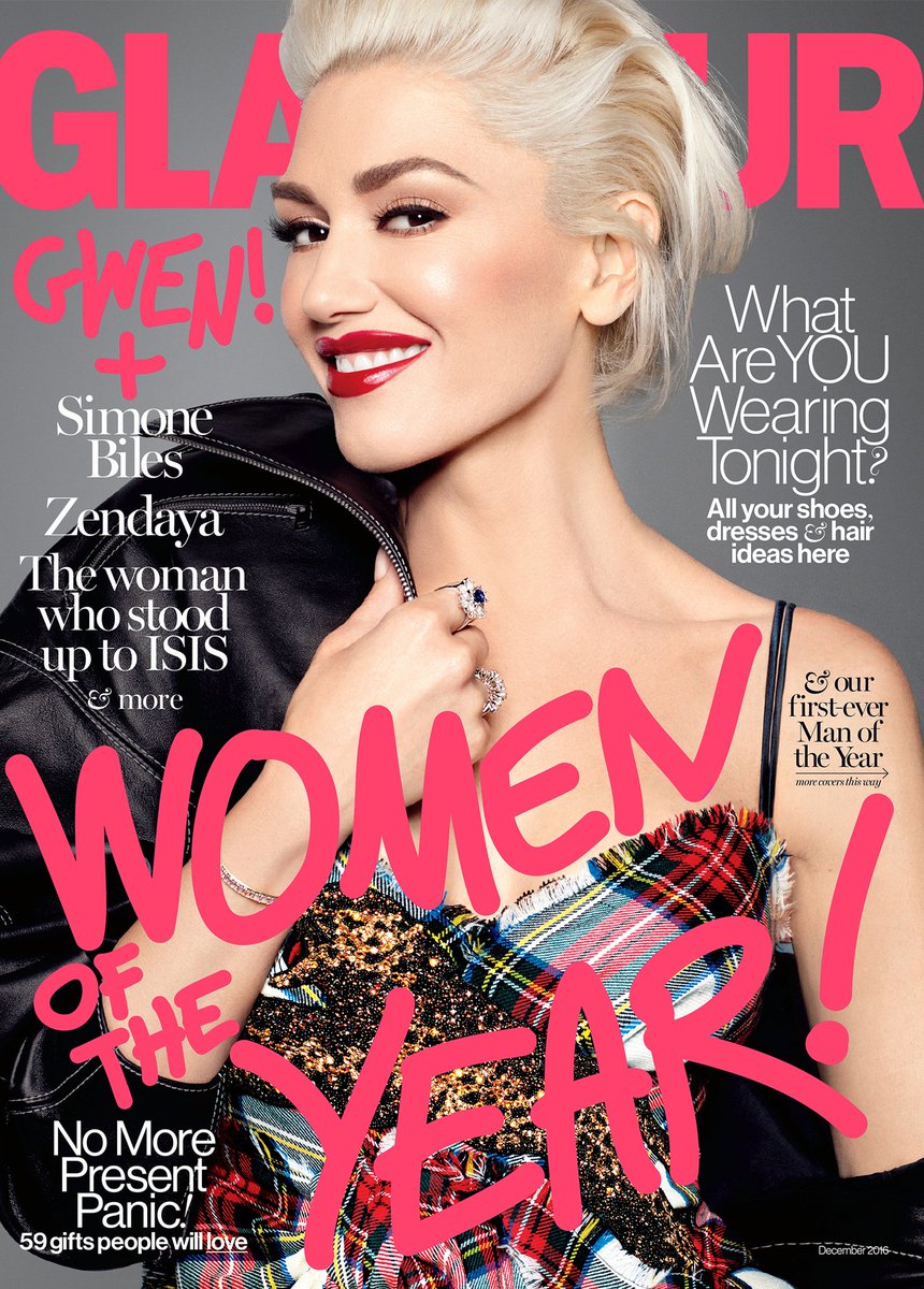 Cover beauty @gwenstefani @glamourmag #makeup by #gregoryarltbeauty #hair @DaniloHair #styling @robzangardi @MARIELhaenn #gwenstefani