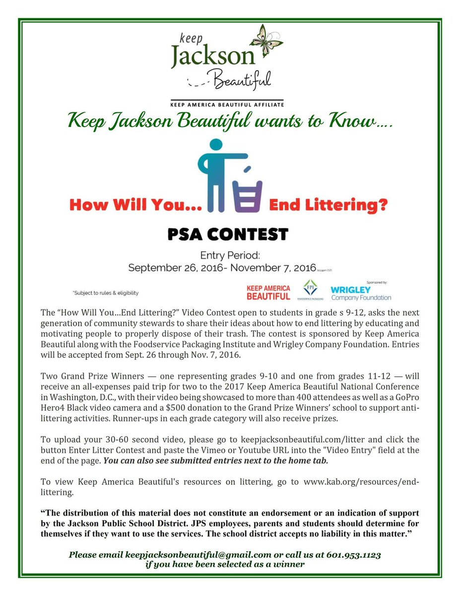 KPJXNBeautiful's tweet photo. Invite a 9th-12th grader to enter the KAB Litter Video Contest visit https://t.co/SU0pdnbYqP 
#KAB2016 #EndLittering https://t.co/Iy6saxbIVM